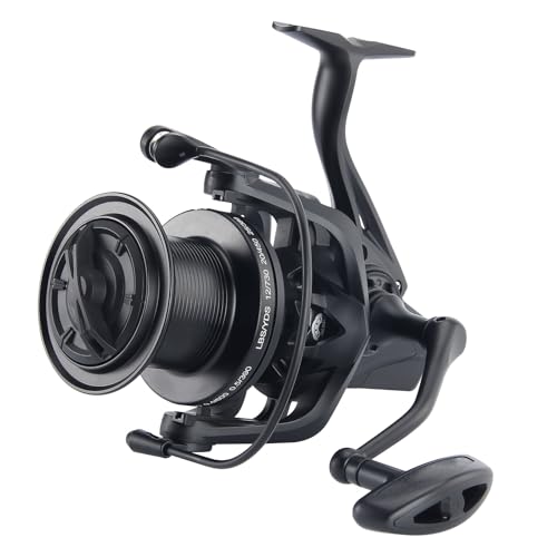 HAUT TON Spinning Reel 8000/9000/10000/12000/14000,6+1BB Metal Surf Fishing Reels,4.8:1 Gear Ratio 55lbs Drag Heavy Long Casting Inshore Saltwater Monster Fish - size: 12000, style: Ht-ngk(black)