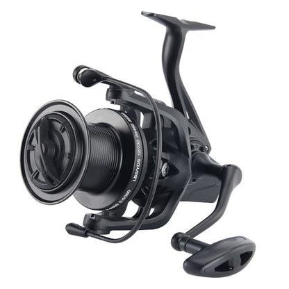 HAUT TON Spinning Reel 8000/9000/10000/12000/14000,6+1BB Metal Surf Fishing Reels,4.8:1 Gear Ratio 55lbs Drag Heavy Long Casting Inshore Saltwater Monster Fish - size: 14000, style: Ht-ngk(black)