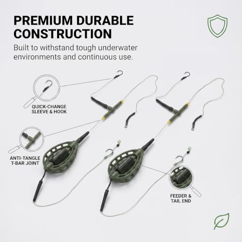 2 PCS Weighted Method Feeders for Carp Fishing, Bait Cage Design | Weighted carp feeder with a secure bait holder cage for stable sinking, targeted bait delivery and long-distance casting