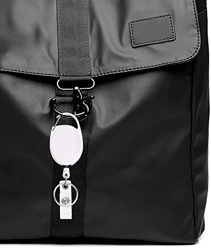 Retractable Badge Holder with Carabiner Reel Clip and Key Ring for ID Card Key Keychain Holders White 10 Pieces - style: White-10pcs