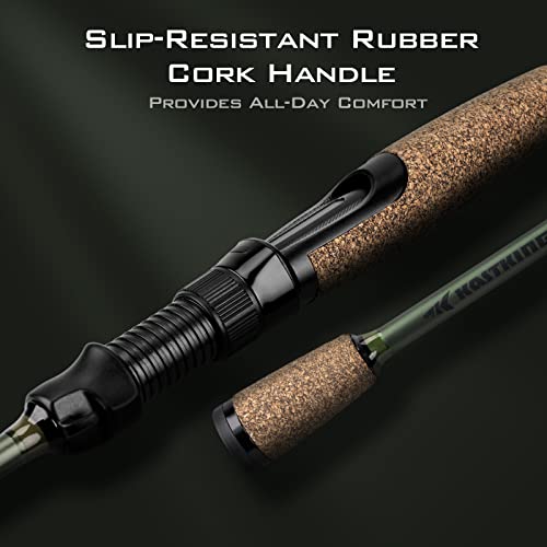 KastKing Spartacus II Fishing Rods - IM6 Graphite Blanks Casting & Spinning Rods, 2-Piece Rods with Extra Tip Section, PTS Power Transition System, KastFlex Technology, Rubber Cork Handle - size: 7'3"- MH- Fast (2pcs+ Extra Tip), style: Spinning