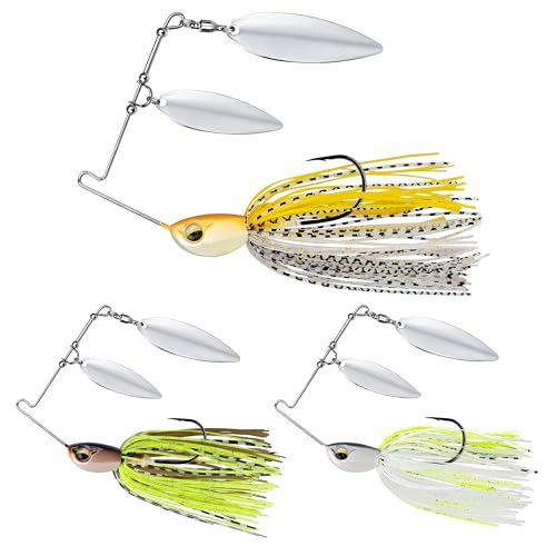 TRUSCEND Swim or Jig Fishing Spinner Baits for Freshwater and Saltwater, Rooster Tail Fishing Lures for Trout Bass Walleye Crappie Salmon Pike, Blade Bait with Copper Blade - color: D2-4"-1/2oz