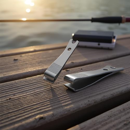 2Pcs Fishing Line Cutter Nipper with Hook Eye Cleaner Pin Stainless Steel Fishing Line Scissors Cutting Tool, Fishing Line Cutter Nipper with Hook Eye Cleaner Pin, Multi Functional Accessories
