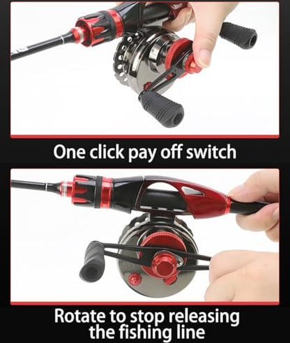Inline Ice Fishing Reel Full Metal Coil 6+1BBs Ratio 65mm Spool Fly Reel Magnetic Brake Fishing Wheel Pesca Winter Tackle Fishing Accessories - size: Left Hand