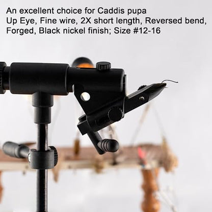 Eupheng Fly Fishing Hooks 100pc Pack Barbless Catch & Release Dry Wet Nymph Shrimp&Pupa, Streamer, Caddis, Jig, Scud Flies Fishing Hooks - color: EP Fly-C&R-CADDIS-0001, size: #12