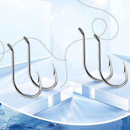 UCEC Circle Fishing Hooks Octopus Hooks Saltwater Freshwater, High Carbon Steel Offset Fishing Octopus Hook Set for Catfish Trout Fishing Size #1 1/02/03/04/05/06/07/08/0 170/ 100PCS - color: 170PCS Size: #1 1/0 2/0 3/0 4/0 5/0 6/0 8/0