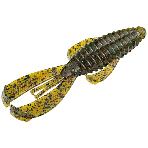 Strike King Rage Bug Fishing Lure, Soft Plastic Grub, Unique Design, Subtle Action - color: Watermelon Seed with Red Flake, size: 4"