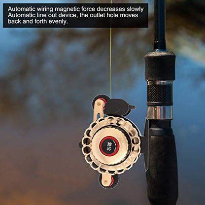 Inline Ice Fishing Reel, All Metal Fishing Wheel 3.6:1 Positioning with Magnetic Automatic Line Out Device for Raft, Lake, Sea, Rock Fishing - size: Right Hand