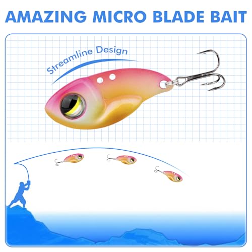 TRUSCEND Vibespinner Easy Catch Fishing Lures with BKK Hooks, Tail Spinner Baits with 4 Actions, Vibrating Swimming Flashing & Jigging for More Bites, Spoon Lures for Bass Trout Crappie Walleye Pike - color: C1-0.07oz-0.8"