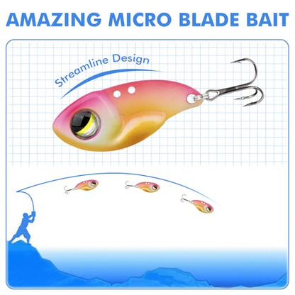 TRUSCEND Vibespinner Easy Catch Fishing Lures with BKK Hooks, Tail Spinner Baits with 4 Actions, Vibrating Swimming Flashing & Jigging for More Bites, Spoon Lures for Bass Trout Crappie Walleye Pike - color: C1-0.07oz-0.8"