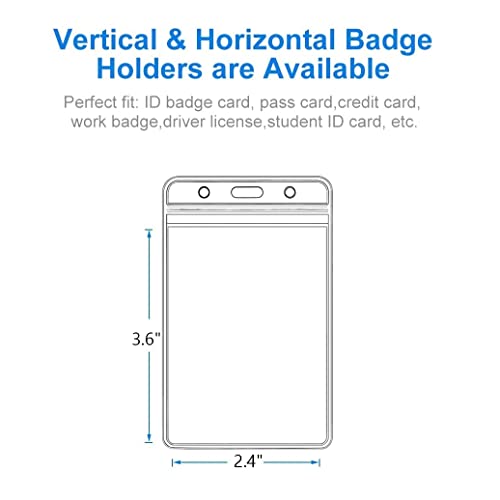 Thick ID Card Name Badge Holder Heavy Duty Waterproof Clear Plastic PVC Vertical Sleeve Pocket Resealable (Vertical, 200 Pcs) - color: Vertical, size: 200 Pcs