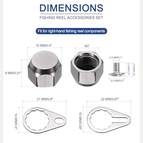 Fishing Reel Screw Nut Caps, Right Handle Locking Plate Nut Replacement Part - color: Grey, size: M7