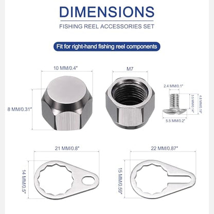 Fishing Reel Screw Nut Caps, Right Handle Locking Plate Nut Replacement Part - color: Grey, size: M7