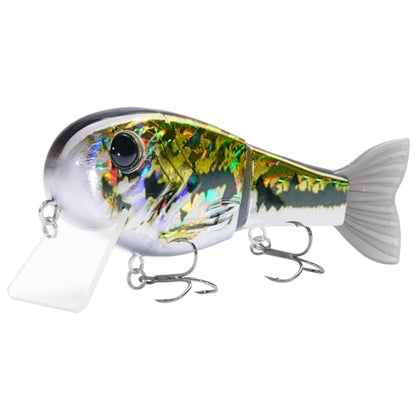 BASSROCK Topwater Fishing Lures for Bass Pike Salmon Floating Swimbait Jointed Crankbait Freshwater Saltwater 4.9in/1.76oz RK1001 - color: Baby Bass, size: 3.9in/1.04oz
