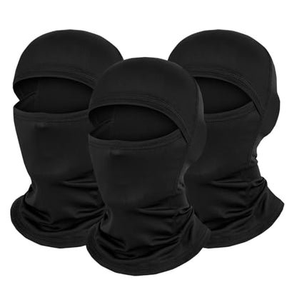 3-6Pcs Balaclava Face Mask, Ski Mask for Men Women, Lightweight UV Protection Hood Breathable Cycling Fish - color: 3pcs-3black-a
