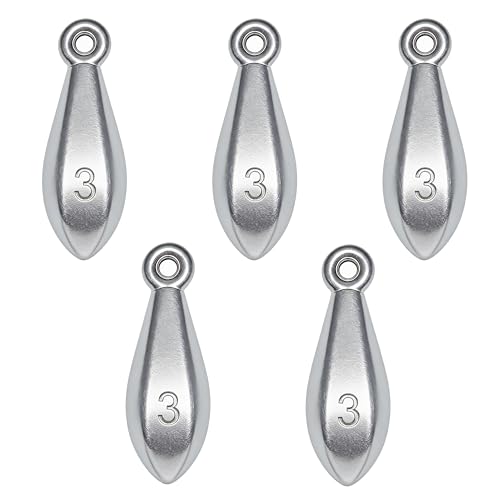 Fishing Weights Sinkers Bank Sinkers Bullet Weights for Surf Fishing Pier Bank Fishing Saltwater Fishing Gear 1oz to 8oz - size: 3 Ounce-5pcs