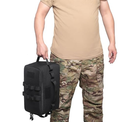 Fishing Tackle Bag Outdoor Camping Cookware Tool Bag Portable Large Capacity Tote Storage Bag Picnic Tactical Soft Case (Black(13.38''L x 6.69''W x 7.48''H)) - color: Black(13.38''L x 6.69''W x 7.48''H)