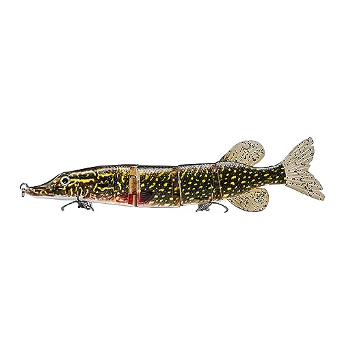 Large Multi Jointed Fishing Lures Bait,Big Giant Fishing Bass Lures,Crankbaits Swimbaits with Treble Hook - color: B4-10.24",3.8oz