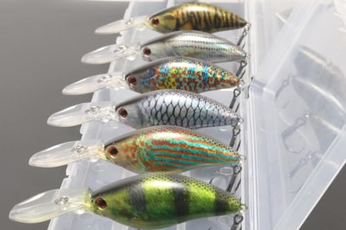 Minnow Crankbait for Bass Fishing Bass Lure Jerkbait Fishing Lures and Tackle Box - color: HC739KB