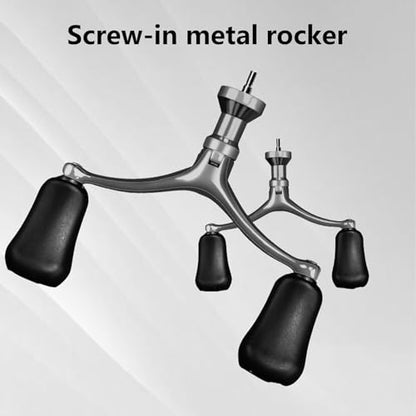 1PC Fishing Reel Handle Aluminum Material Screw-in Power Grip Knob Double Rocker Arm for Baitcasting Reel Upgrade