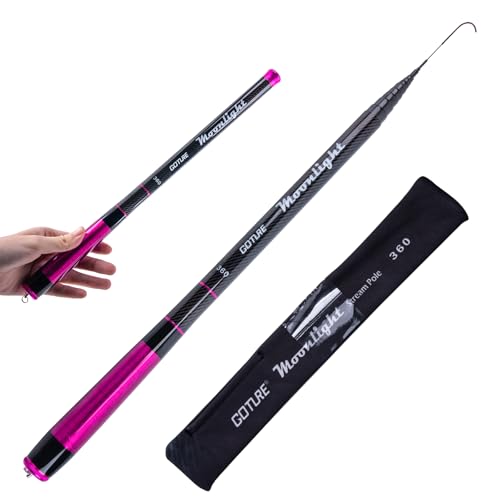Goture Telescopic Tenkara Fishing RodPortable Hand Fishing Poles 12-24Ft | Reinforced ultralight blank resists cracking on hard runs; ideal all-round length for stream, pond & lake bank fishing - color: 1 Piece Moonlight Series(Not Include Extra Tips),pin