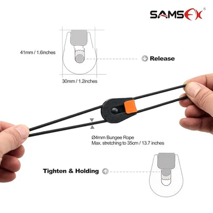 SAMSFX Fishing Rods Belt Stretchy Wrap Pole Straps Elastic Cable Ties for Casting, Spinning & Fly Rods - color: 4pcs, Black & Orange