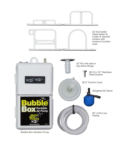 Marine Metal LWK-11 Bubble Box Livewell Kit with Aerator Pump for Up to 10-Gallon Containers