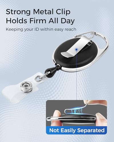 KTRIO ID Badge Holder with Retractable Reel, Vertical, 5 Pack | Fits 2.5x3.4" Cards, Clear Vertical Holder, 24" Retractable Badge Reel, Metal Clip & Key Ring, 5-Pack Set - style: 5 Pcs | Vertical