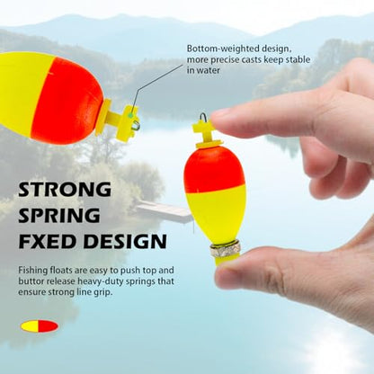 Fishing Bobber Slip Bobbers for Fishing 15 Pcs Foam Snap Weighted Floats Set Bobbers Fishing Tackle Accessories Fishing Supplies - color: F-Weighted Colorful-16pcs