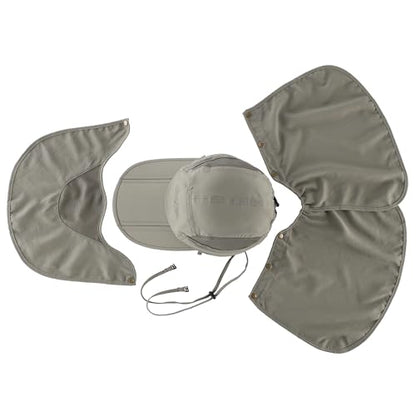 Connectyle Men's Foldable Baseball Sun Cap with Removable Face Mask Neck Flap Cover UPF 50+ Sun Protection Fishing Hiking Hat - color: Army Green