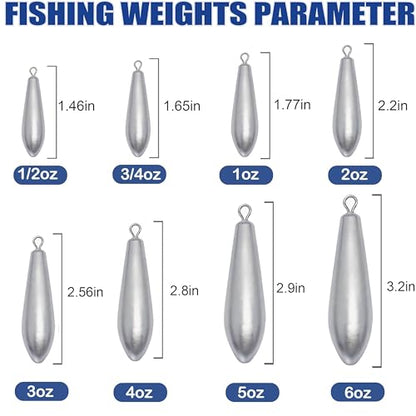 Drop Shot Fishing Weights Sinkers for Saltwater Freshwater Fishing - style: 5 Ounce-4pcs