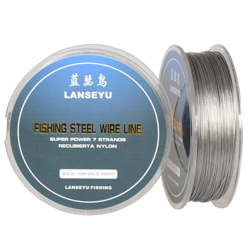 Fishing 100 Metres 0.45mm 20LB Fishing Steel Wire Lines Fishing Wire Nylon Coated 7 Strands Stainless Steel Leader Wire