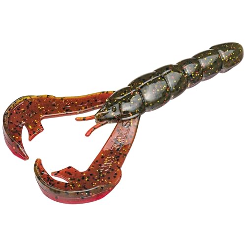 Strike King Rattlin' Rage Craw Soft Bait Fishing Lure, 4", Glass Rattle Chamber - color: Falcon Lake Craw, size: 4"