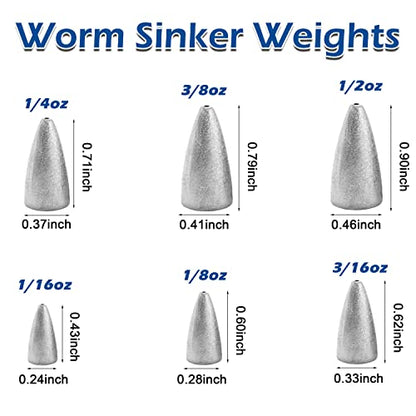 Bullet Sinkers Fishing Weights Lead Worm Weights Bass Fishing Sinkers for Freshwater Saltwater Texas Carolina Rig - style: 1/2oz-30pcs