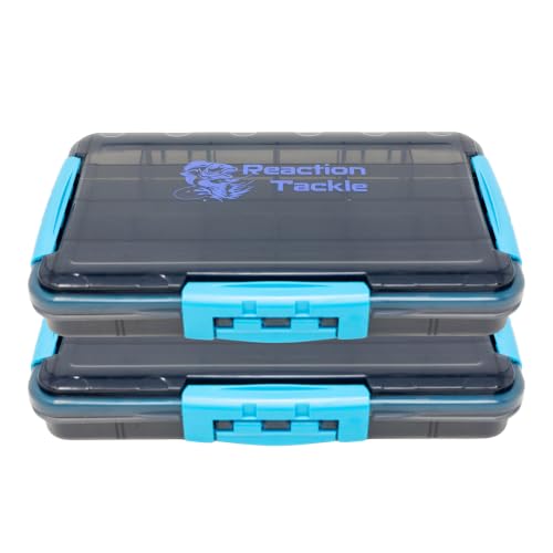 Reaction Tackle Premium Tackle Trays, Water Resistant Fishing Tackle Box Organizers with Triple Clip Closure, Removable Dividers and Clear View Design - 3700 (2-Pack) - size: 3700 (2-Pack)