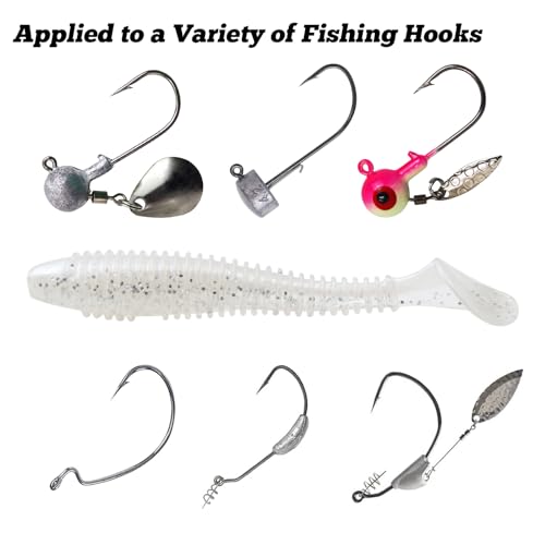 Paddle Tail Swimbaits, 2.5 inch/3inch Soft Lures Fishing Trout Crappie Bass for Freshwater and Saltwater 75PCS/60PCS - color: White Pearl, size: 3 inch, 60 PCs