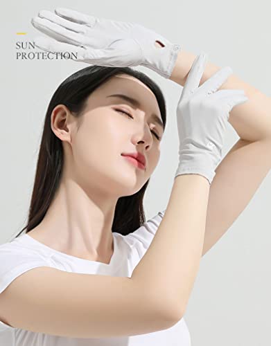 Unisex UV Protection Sunblock Gloves - Women Man Full Finger Sunscreen Gloves Touchscreen Gloves for Driving Hiking Riding - color: Grey