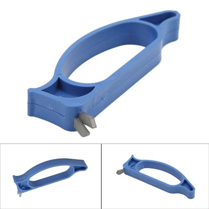2PCS ABS Ice Auger Sharpener – Portable Diamond Blades Sharpener for Winter Fishing, Non-Slip Grip Fishing Tackle Tool