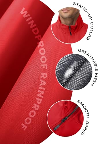 Eisctnd Mens Lightweight Quick Dry Vest Sleeveless Outdwear Utility Jacket | Utility Sleeveless Vest with Multi Pockets, Outerwear Hiking Fishing Photography Camping Travel Outdoor - color: Red, size: Medium