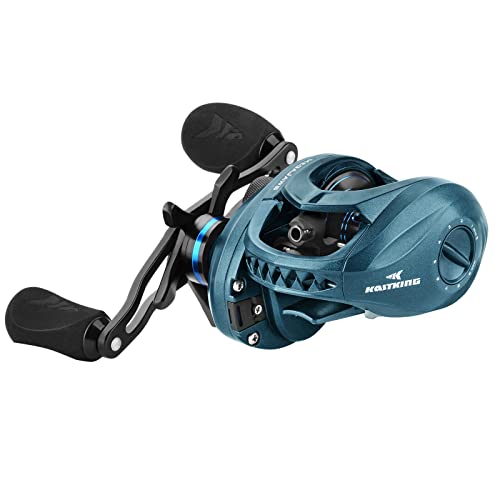 KastKing MegaJaws Elite Baitcasting Fishing Reel, New AutoMag Dual Braking System, Only 6.7oz, 17.64 LBs Carbon Fiber Drag, 11+1 Shielded BB, High Speed 5.4:1 to 9.1:1 Gear Ratios - size: Right - 6.5:1, style: Megajaws
