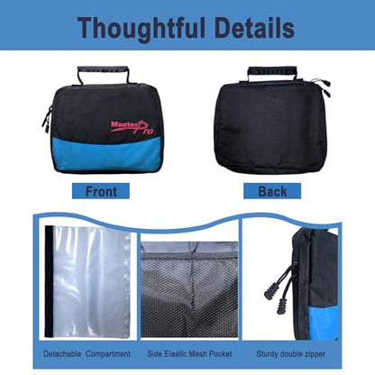 MASTERPRO Fishing Soft Lure Storage Bag with 10 Single Detachable Washable Plastic Pocket Sleeves, for Fishing Tackle Rigs Lines Baits Binder Bag Organizer - color: Shrimp Grey