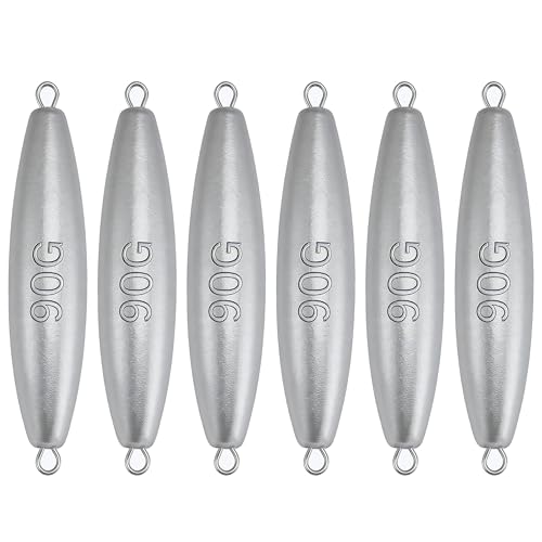 Trolling Weights Inline Fishing Weights Sinkers Double Ringed Weights for Saltwater Freshwater Fishing Get Lures Deeper 1oz to 5oz - style: 3 Ounce-6pcs