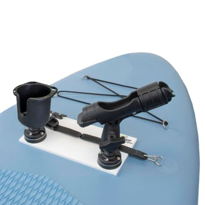 SUP Angler Lite Universal Paddle Board Mount with Paddle Board Fishing Rod Holders, Phone Holders, Cup Holders; Paddle Board Accessories - style: 1 Rod Holder / 1 Cup Holder