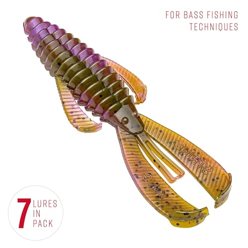 Strike King Rage Bug Fishing Lure, Soft Plastic Grub, Unique Design, Subtle Action - color: Green Pumpkin Purple Swirl, size: 4"