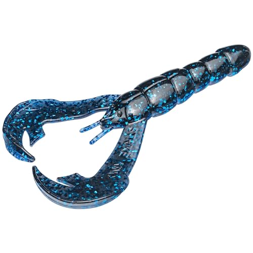 Strike King Rattlin' Rage Craw Soft Bait Fishing Lure, 4", Glass Rattle Chamber - color: Blue Bug, size: 4"