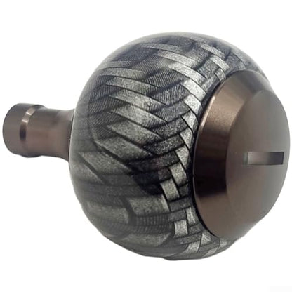 Carbon Fiber Reel Knobs for Daiwa Fuego Reels, Aluminum Spherical Grip Ball Handles with Bearings, Lightweight Fishing Reel Upgrade Parts - color: black