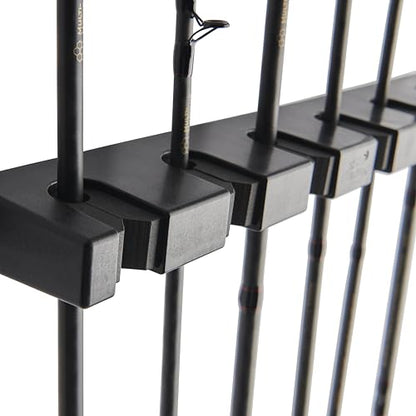 Berkley Horizontal Fishing Rod Rack, Stores 6 Rods, Black, Soft Foam Grip Pads Protect Rod Finishes, Durable Construction, Easy to Mount with Common Tools - style: Horizontal 6 Rod Rack (New Model)