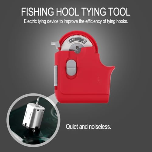 BESPORTBLE Electric Fishing Hook Tier Fishing Knot Tying Tool for Fast Hook Tying Compatible with Most Hooks Portable Tackle with Storage Case 3.34 X 2.75 X 0.59 in