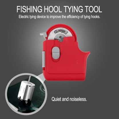 BESPORTBLE Electric Fishing Hook Tier Fishing Knot Tying Tool for Fast Hook Tying Compatible with Most Hooks Portable Tackle with Storage Case 3.34 X 2.75 X 0.59 in