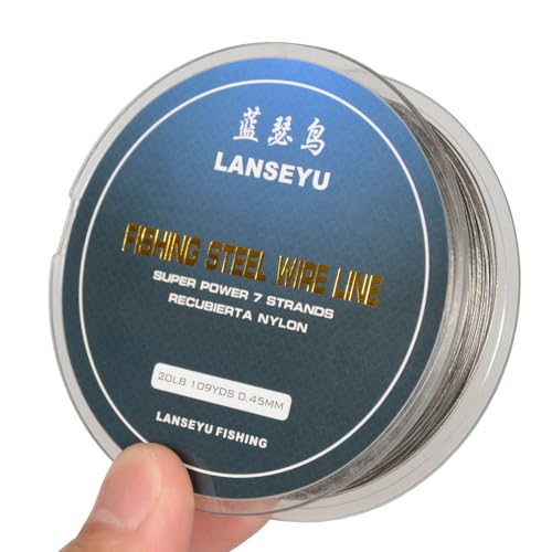 Fishing 100 Metres 0.45mm 20LB Fishing Steel Wire Lines Fishing Wire Nylon Coated 7 Strands Stainless Steel Leader Wire